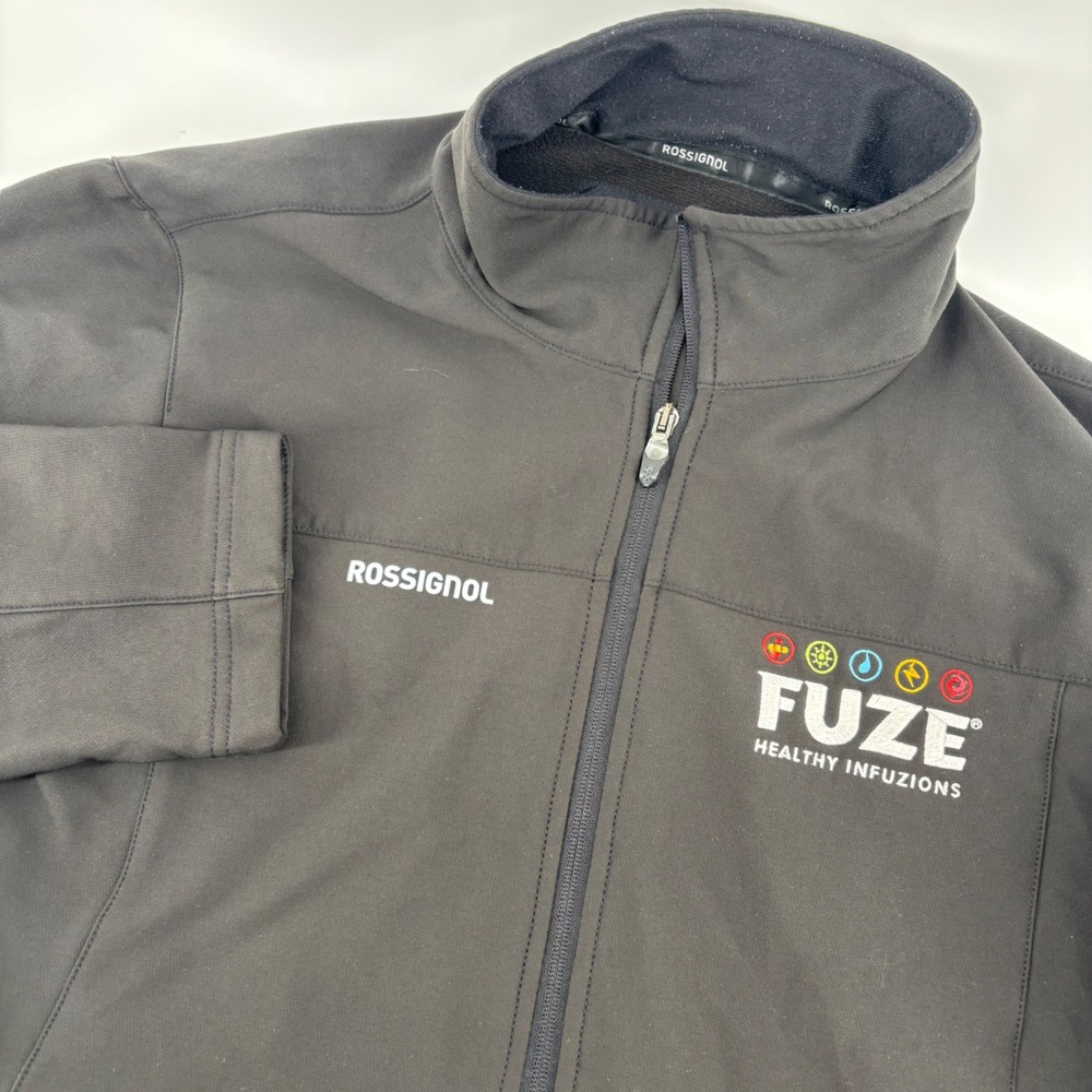 Rossignol‎ R-Wind Softshell Jacket Mens Large Black Excellent Fuze Logo Zip Up